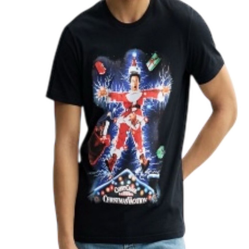 Men’s‎ Christmas Vacation Graphic T-Shirt Movie Holiday Tee Small Black